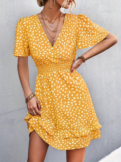 Lina® | Polka dot dress with ruffle sleeves