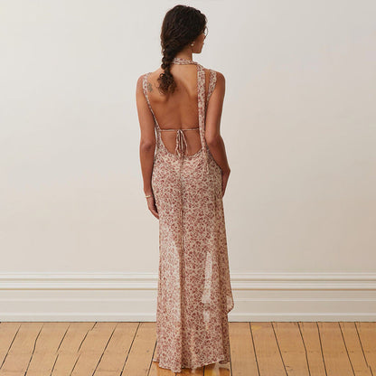 Leire® | Boho halter dress with floral print