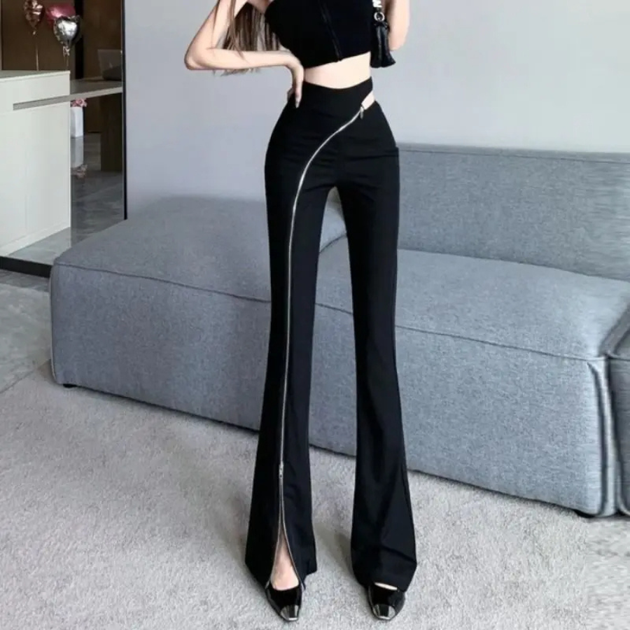 Abigail® | Bootcut trousers women's high-waist bootcut trousers with asymmetrical zip