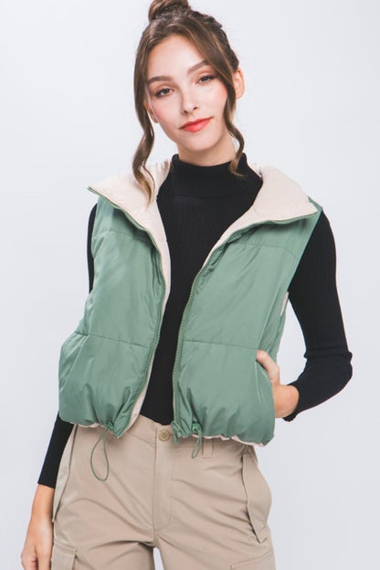 Lina® | Cropped, reversible zip-up vest from Love Tree