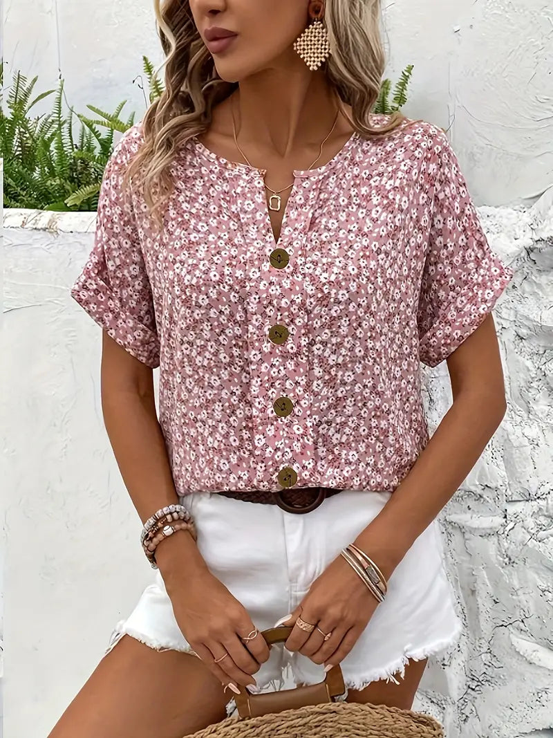Mabel® | Blouse with flower buttons