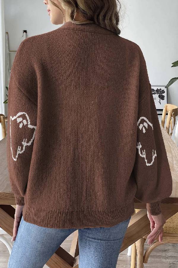 Leila® | Stylish Loose Casual Cartoon Jacquard Jacket