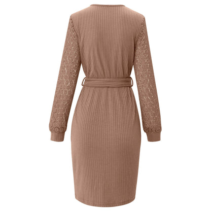 Leticia® | Long sleeve lace wrap dress
