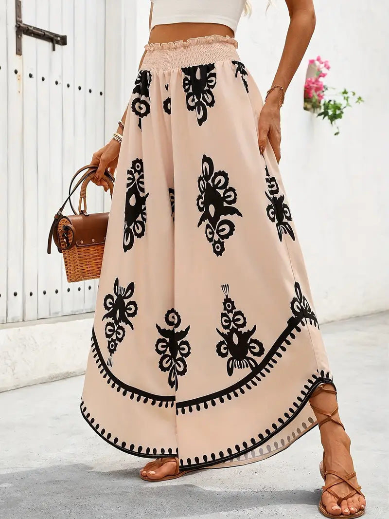 Lena® | Wide-Leg Trousers With Tribal Print