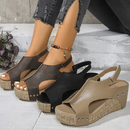 Hazel® | Chic vintage high heel platform sandals