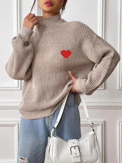 Adela® | Cozy long-sleeved sweater with an original heart pattern