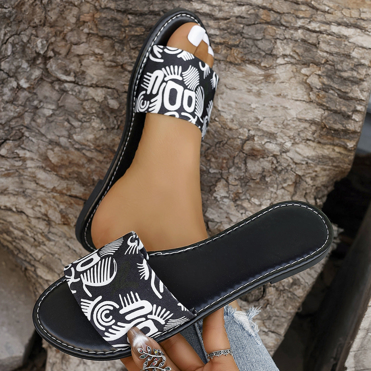 Renee® | Fashion Graffiti Print Sandals