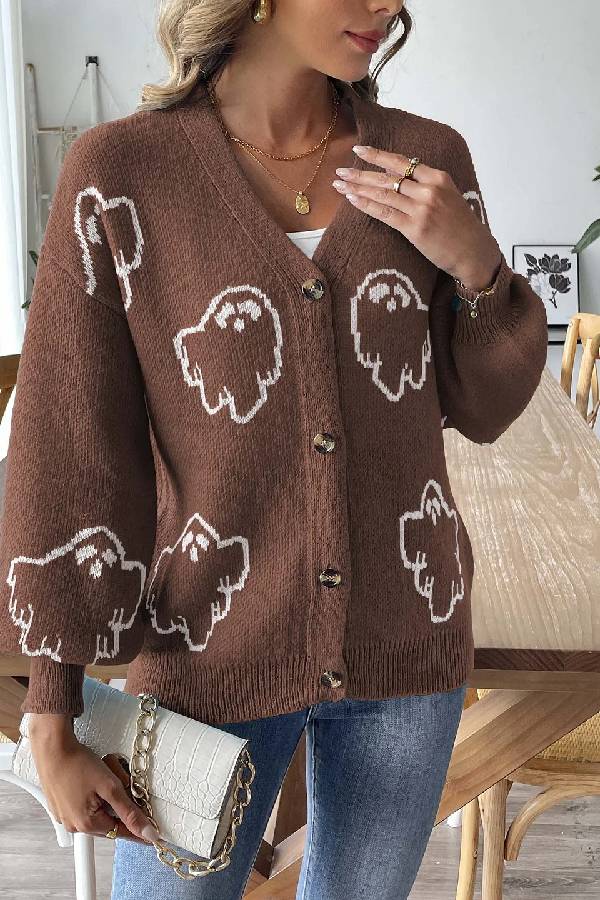 Leila® | Stylish Loose Casual Cartoon Jacquard Jacket