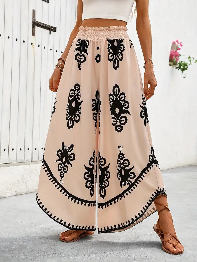 Lena® | Wide-Leg Trousers With Tribal Print