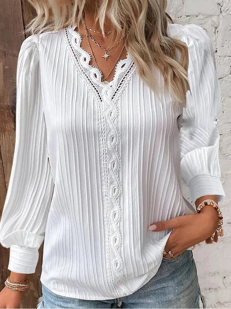 Verónica® | Long sleeve blouse with V-neck