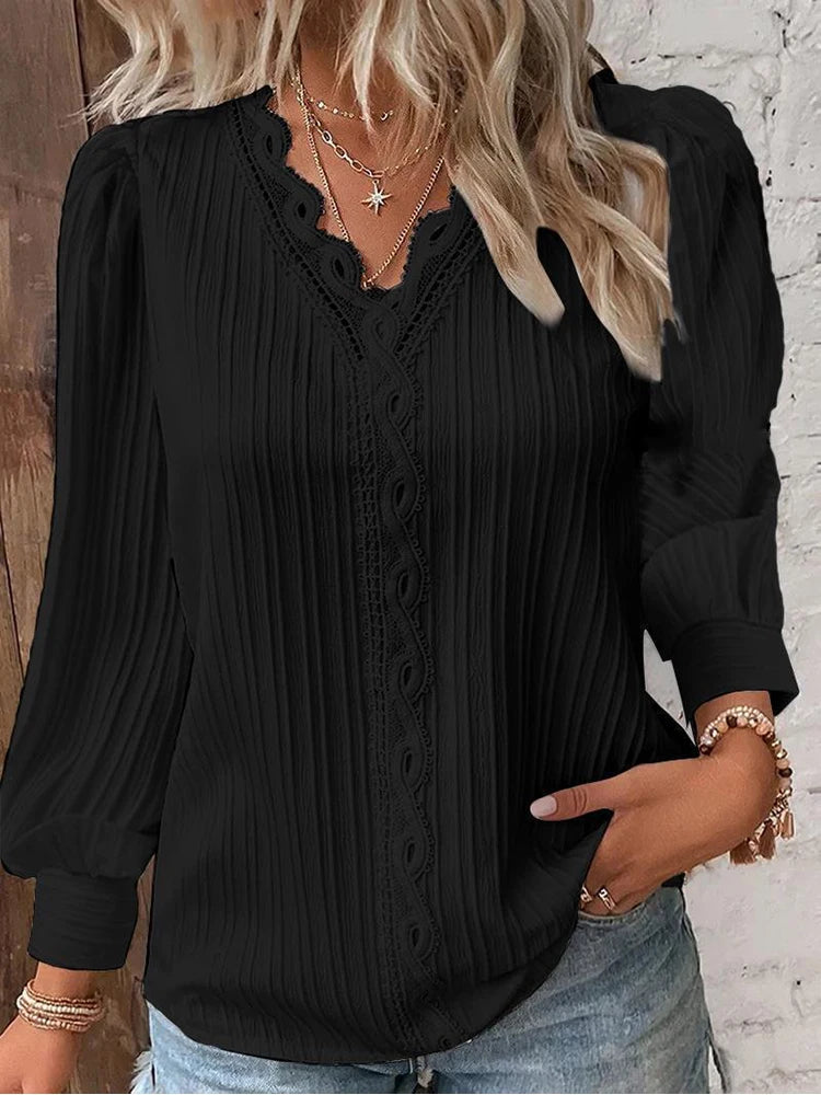 Verónica® | Long sleeve blouse with V-neck