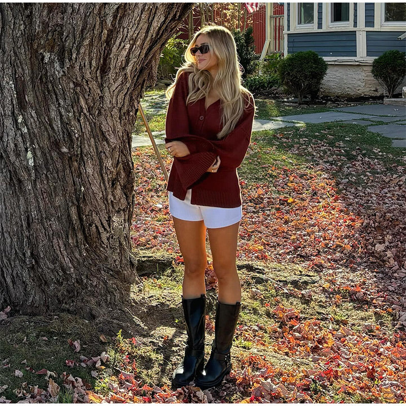 Leila® | Stylish cardigan with a V-neck