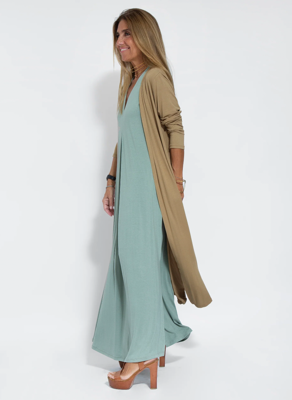 Mabel® | Long Slimming Dress And Vest Set