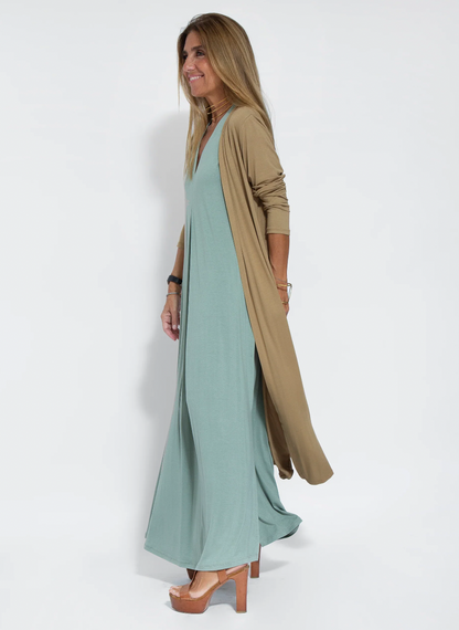 Mabel® | Long Slimming Dress And Vest Set