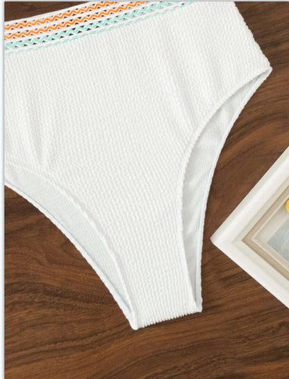 Karol® | White high waist crochet bikini