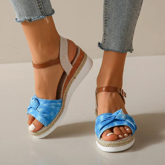 Julieta® | Stylish Knotted Wedge Sandals For Women