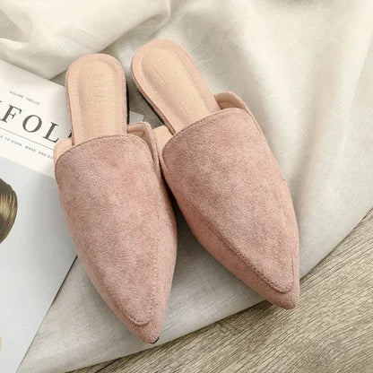 Lina® | Elegant Suede Mules With A Pointed Toe