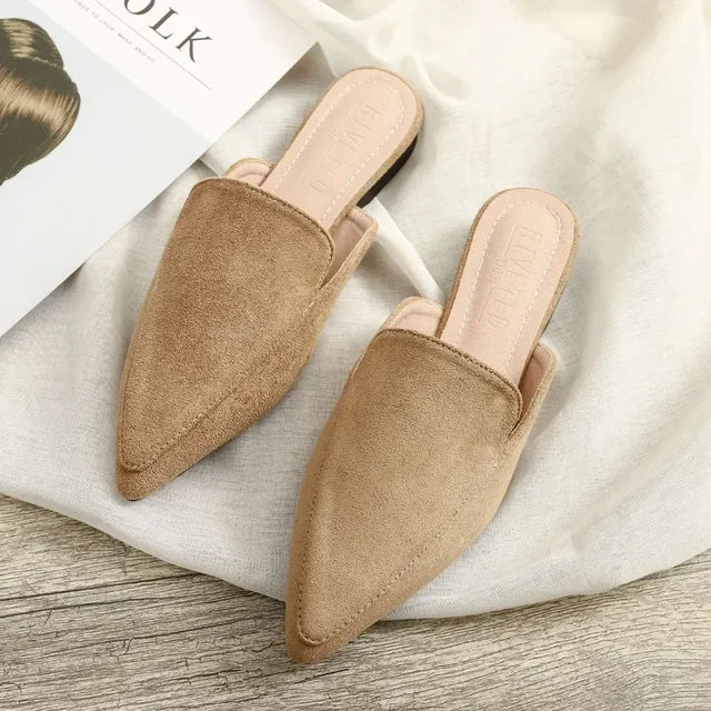 Lina® | Elegant Suede Mules With A Pointed Toe