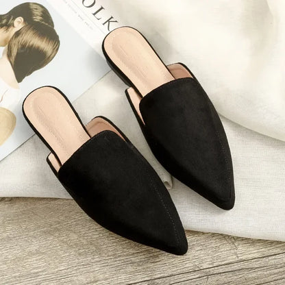 Lina® | Elegant Suede Mules With A Pointed Toe