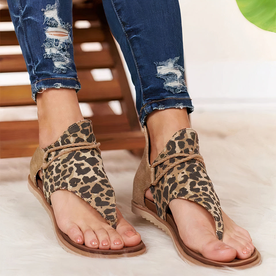 Paula® | Boho Animal Print Sandals
