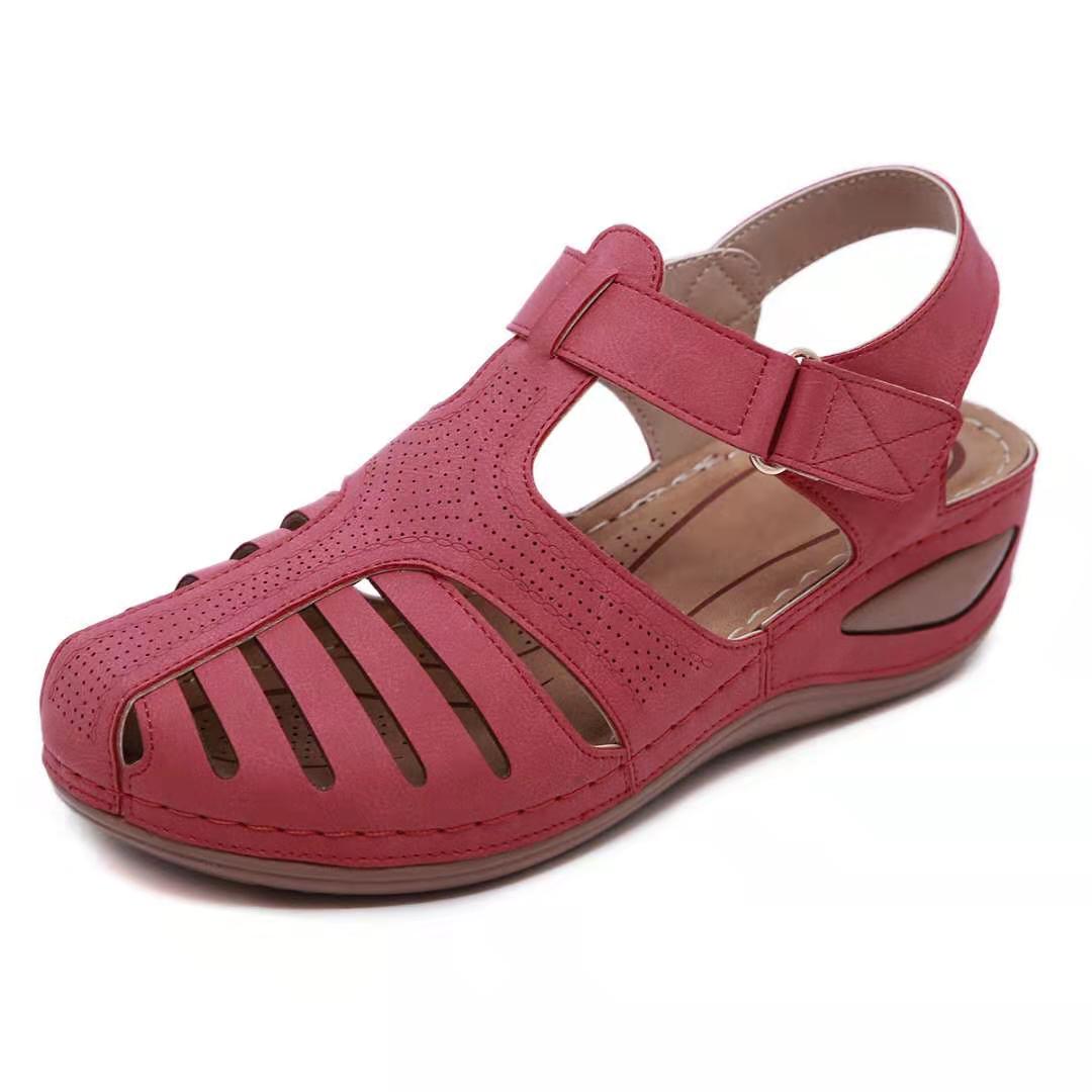 Janice® | Vintage Style Leather Orthopedic Sandals