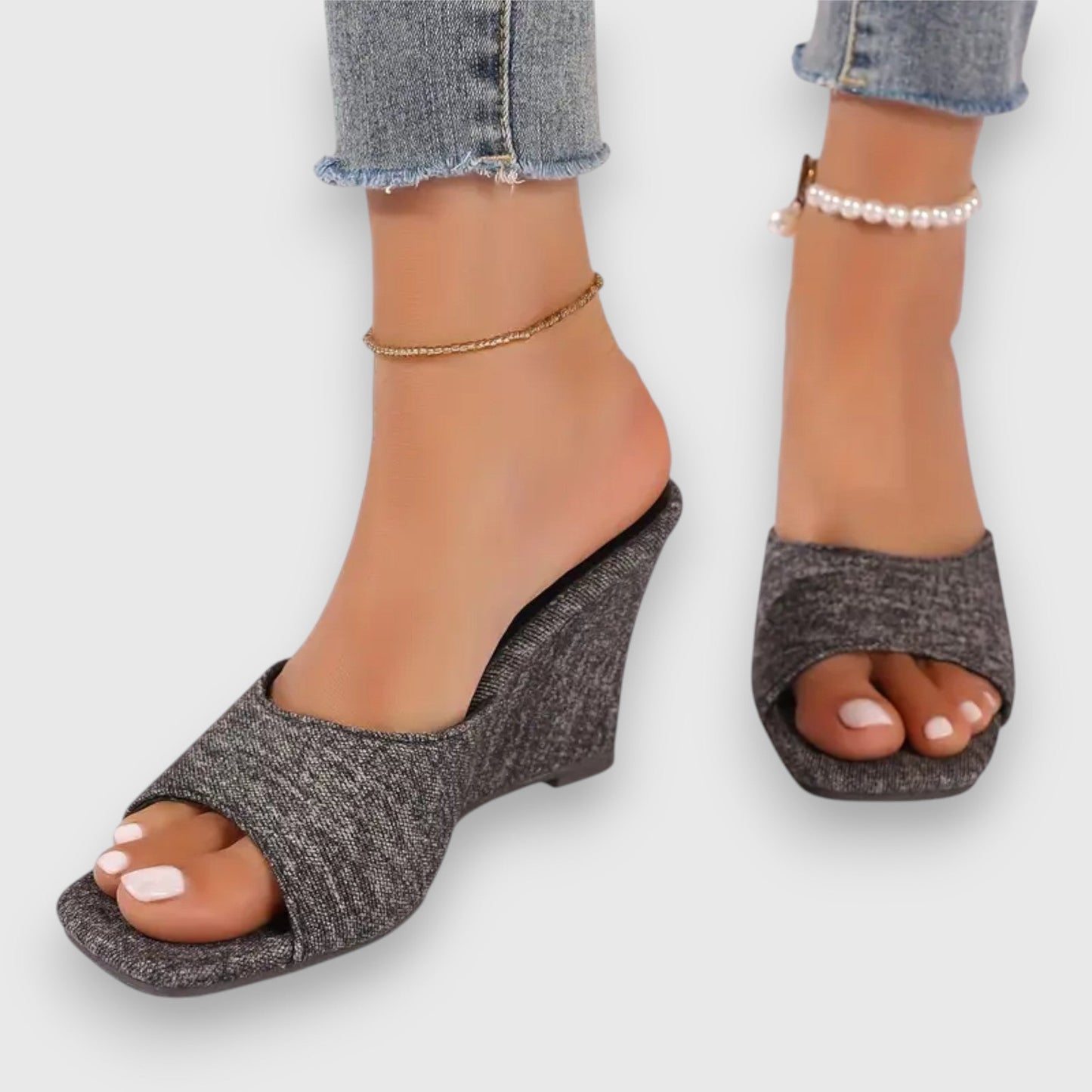 Ximena® | Jeans Keilabsatz Sandals