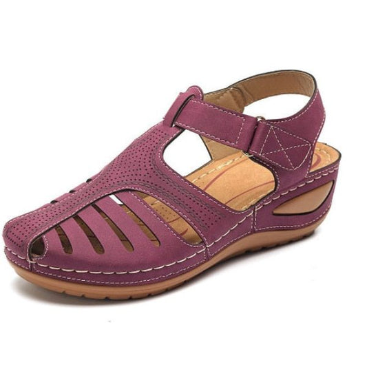 Janice® | Vintage Style Leather Orthopedic Sandals