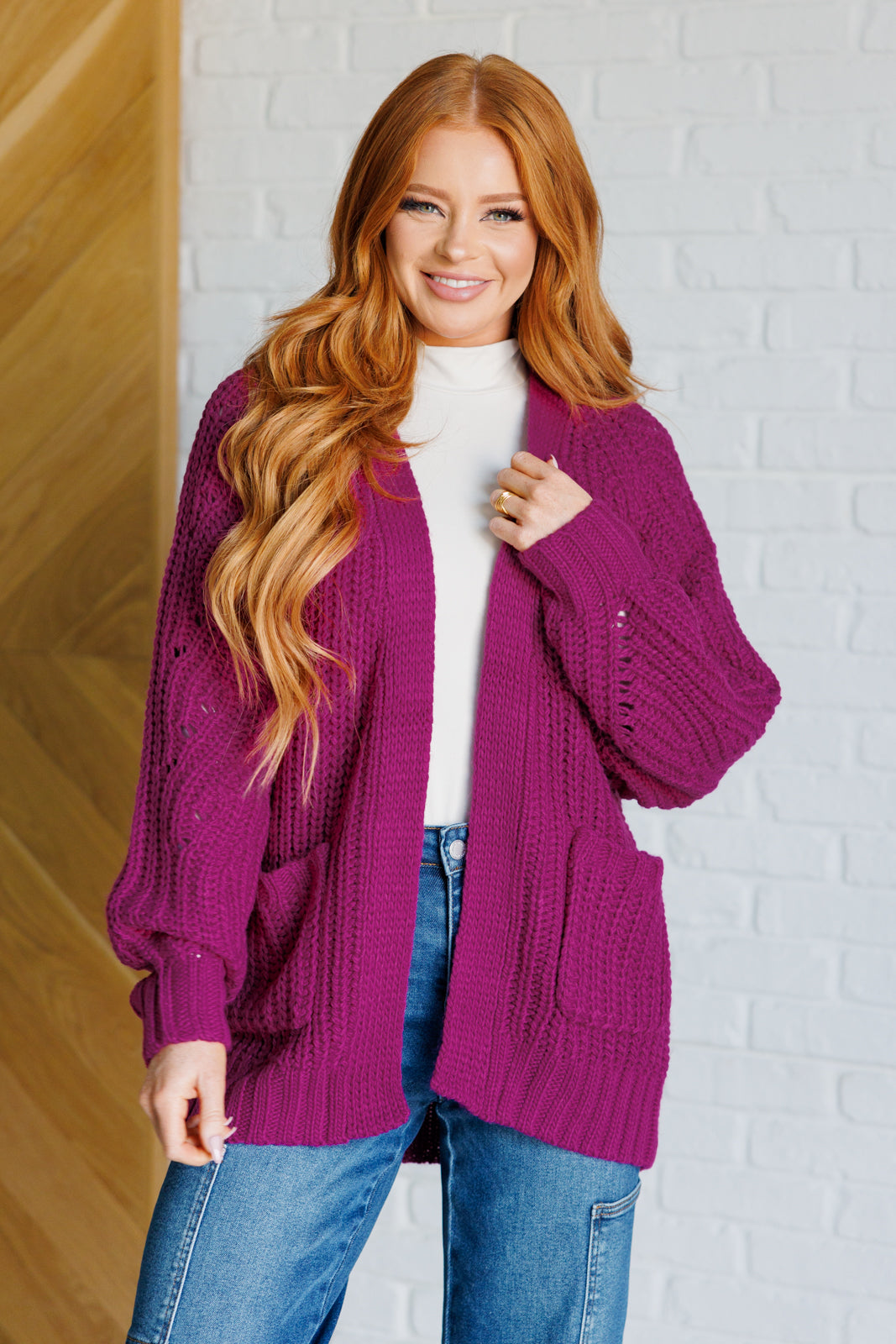 Leonie® | Maybe Monday Cardigan in Berry
