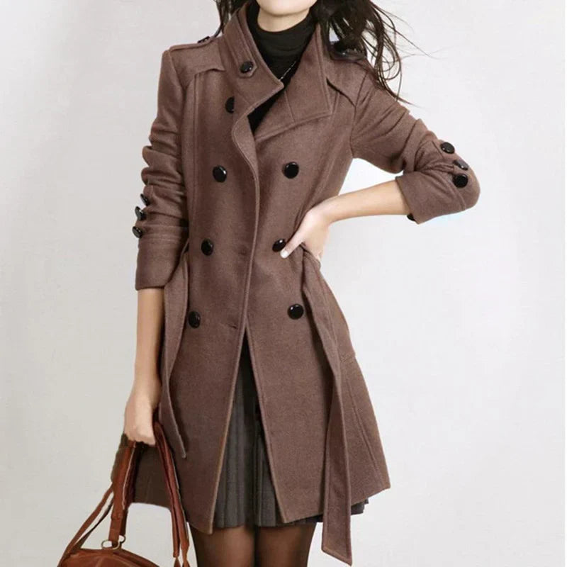 Leopoldina | Stylish women's coat with adjustable belt