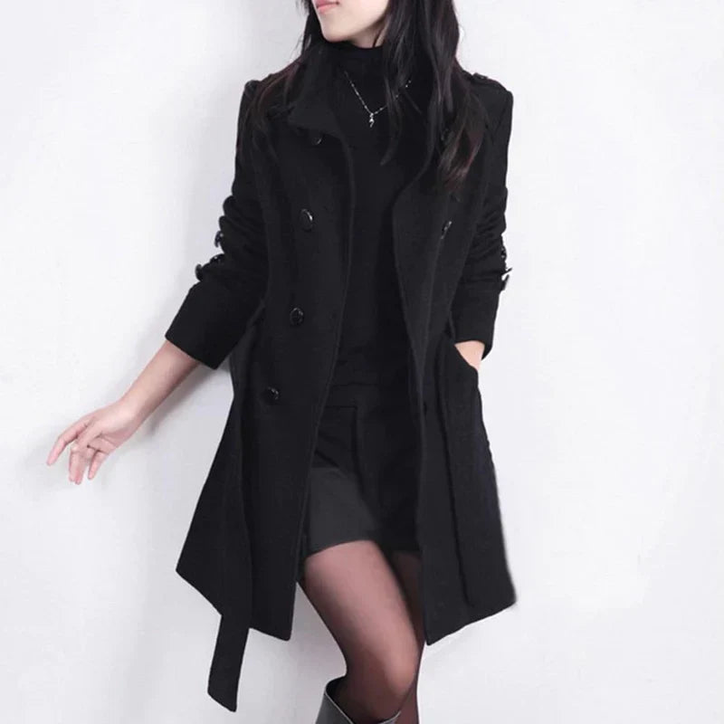 Leopoldina | Stylish women's coat with adjustable belt
