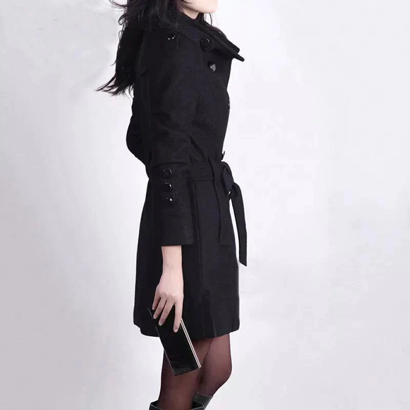Leopoldina | Stylish women's coat with adjustable belt