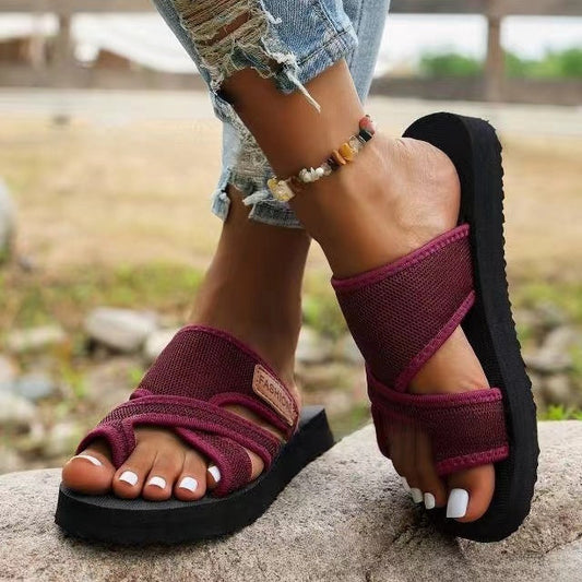 Rebeca® | Women'S Adjustable Cross Strap Slide Sandals