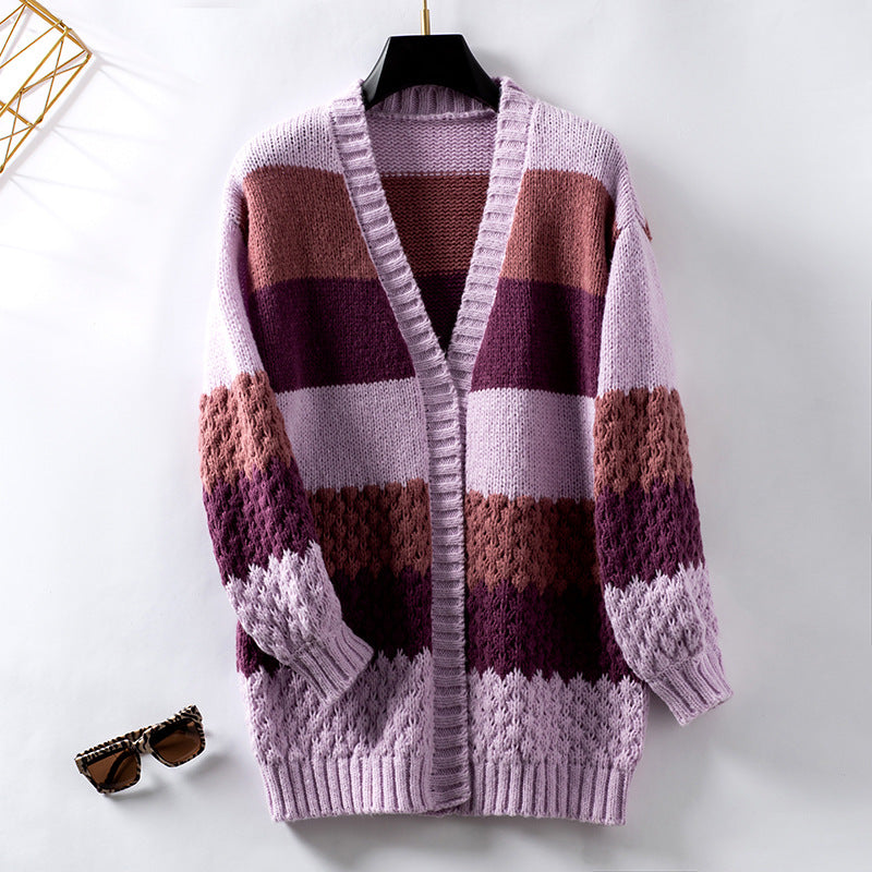 Leila® | Striped Cozy Cardigan