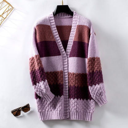Leila® | Striped Cozy Cardigan
