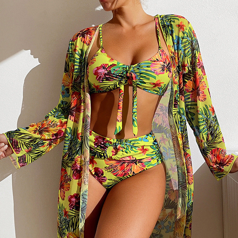 Leah® | Floral Print Bikini With Overlay