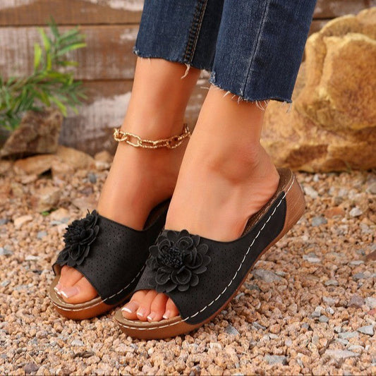 Nahir® | Women'S Flower-Embellished Slide Sandals