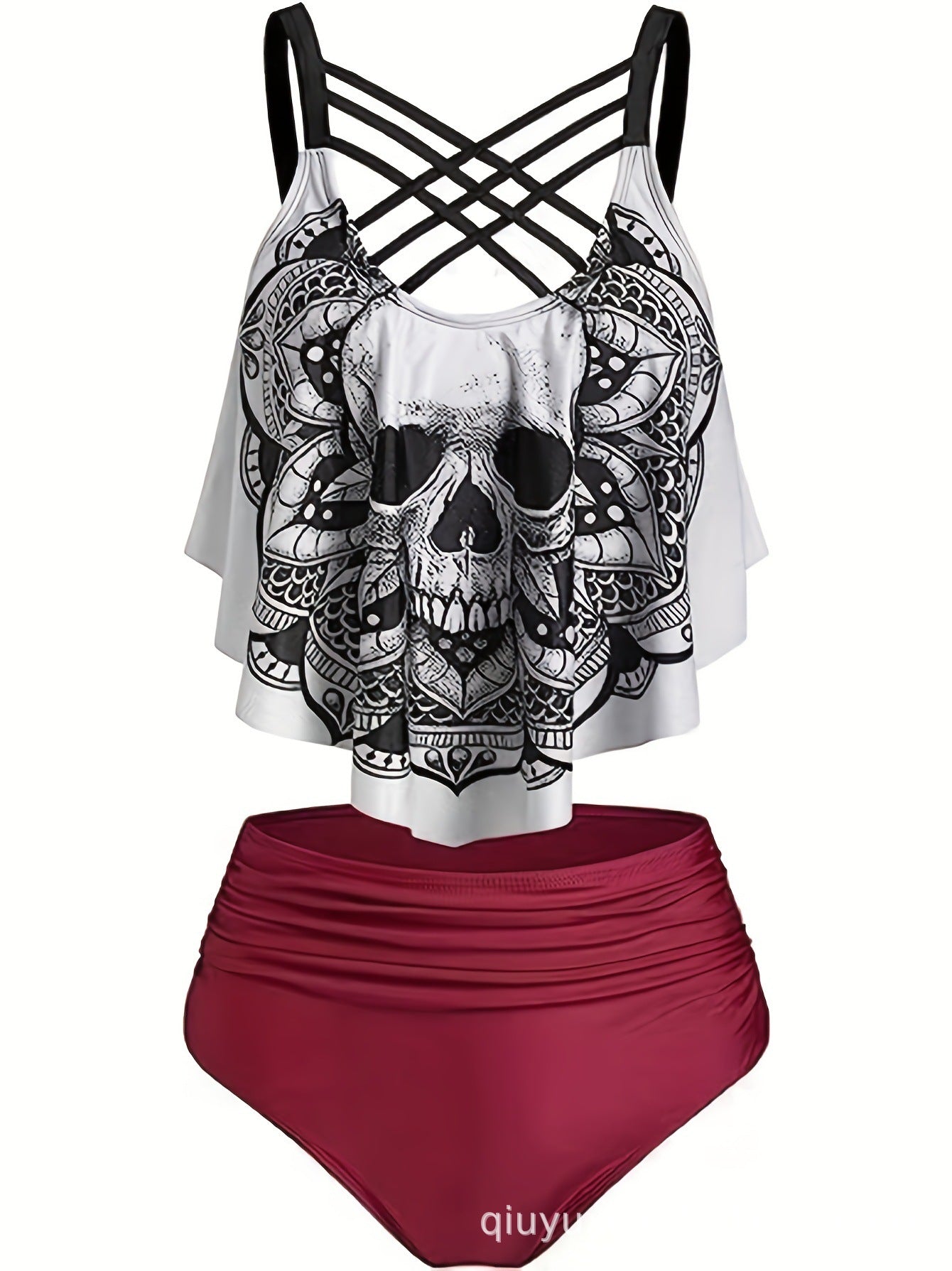 Cristina® | Women'S Bikini Set With Playful Lace Design And Unique Skull Motif