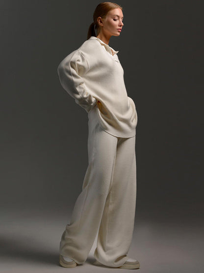 Abigail | Long sleeved polo shirt and trousers for women