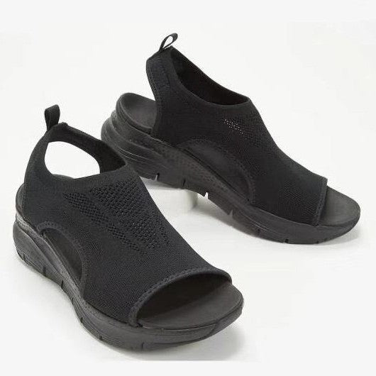 Natalia® | Women'S Breathable Knit Open Toe Slip-On Sandals