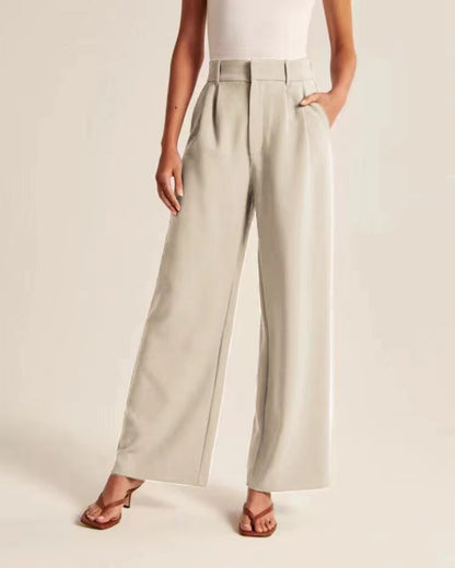 Abigail® | Waffle Fabric Wide Leg Trousers