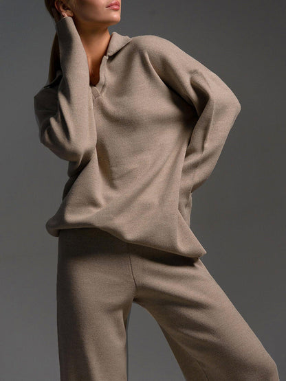 Abigail | Long sleeved polo shirt and trousers for women