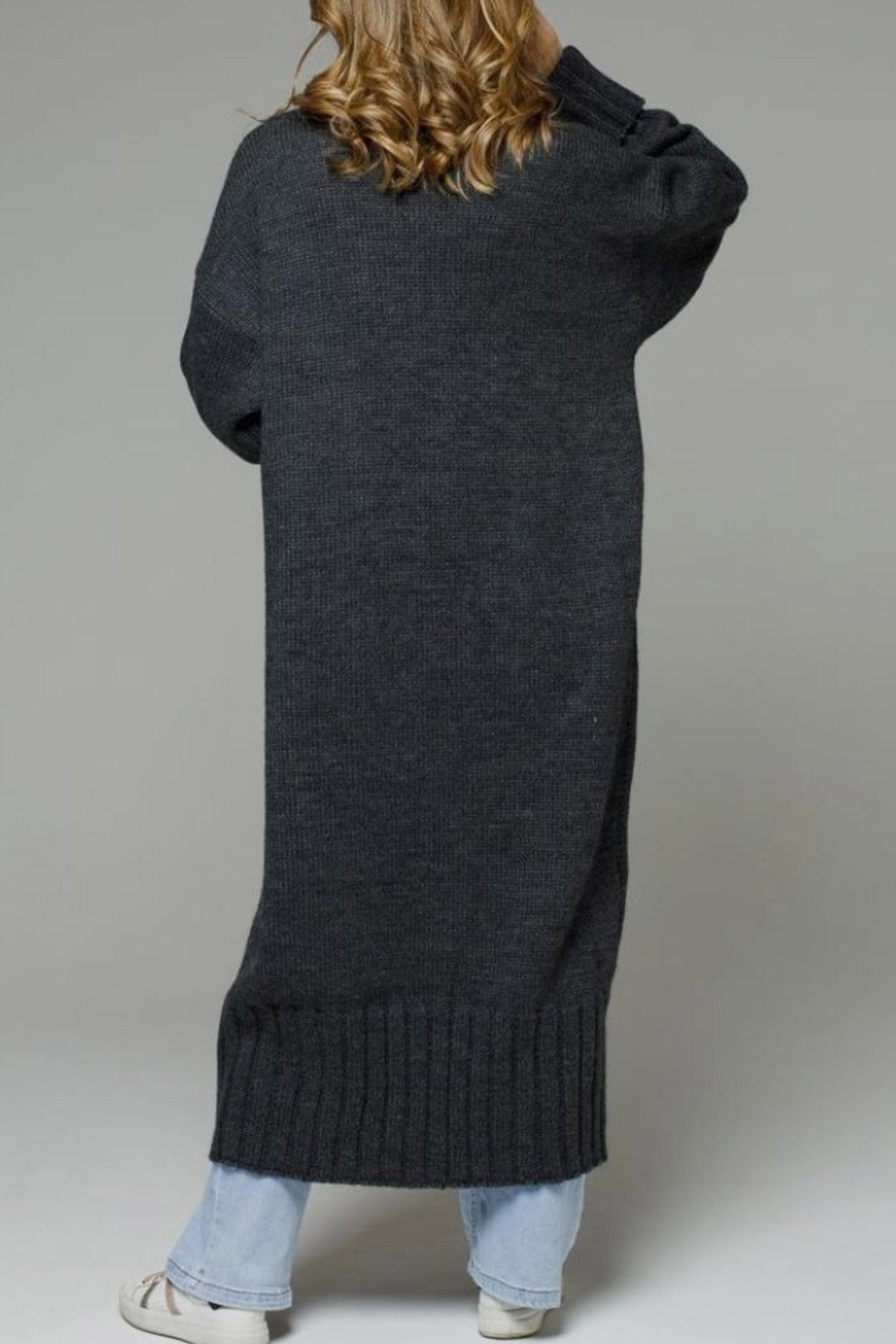 Leila® | Open Front Pocketed Long Cardigan