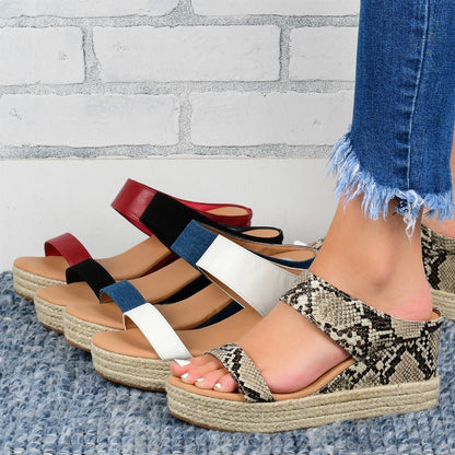 Zenaida® | Casual High Wedge Sandals With Hemp Finish