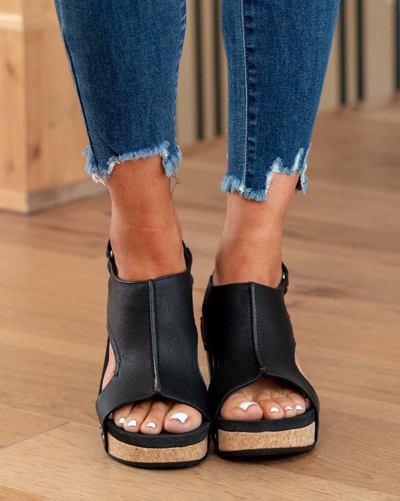 Nora® | Tulum Sandals Comfortable Open Toe Leather Wedges