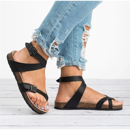 Karen® | Dark Brown Leather Strappy Sandals For Effortless Style