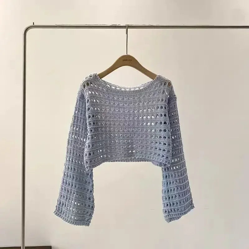 Adele® | Rosamund long sleeve crochet top for women