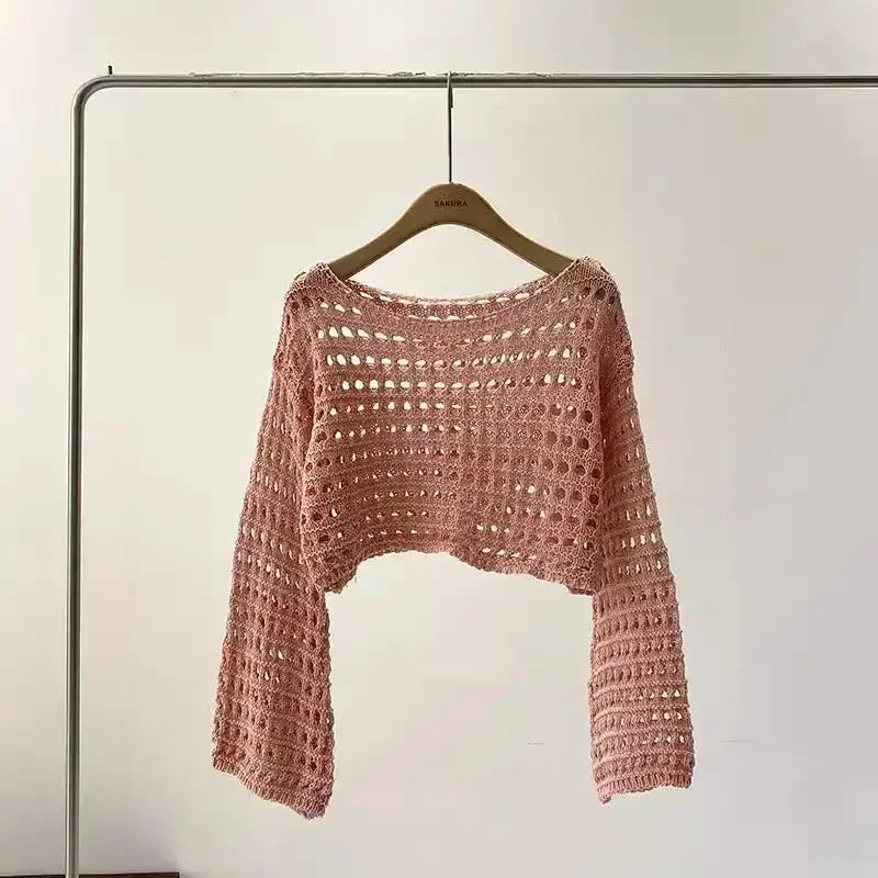 Adele® | Rosamund long sleeve crochet top for women