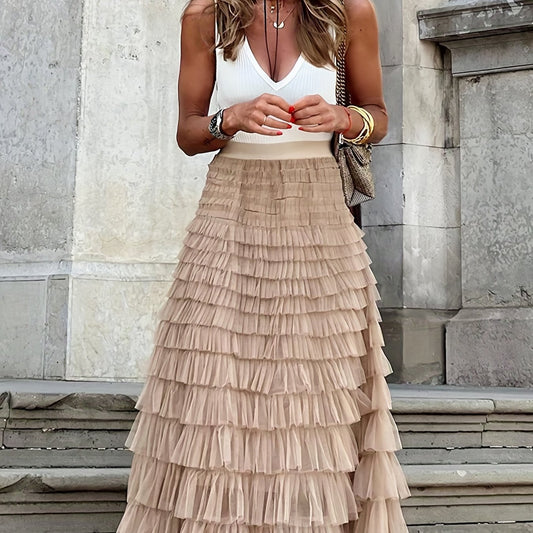 Lina® | Layered maxi skirt with ruffles