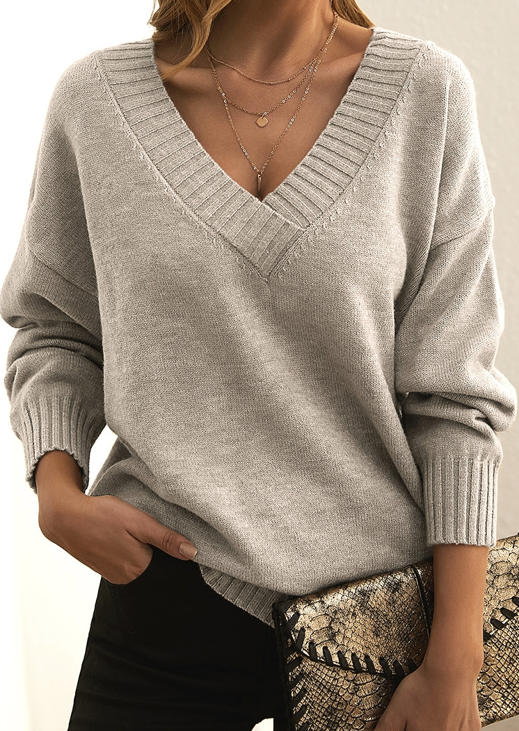 Georgina® | Cozy ribbed V-neck sweater