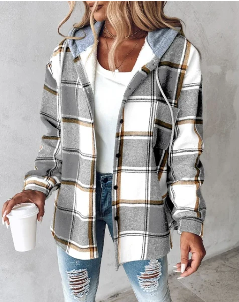 Leire | Checkered hoodie for women